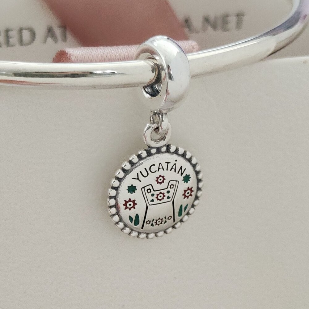Pandora Yucatan Quintana Roo Dangle Charm Mayan World Pendant S925 Silver - Picture 1 of 8